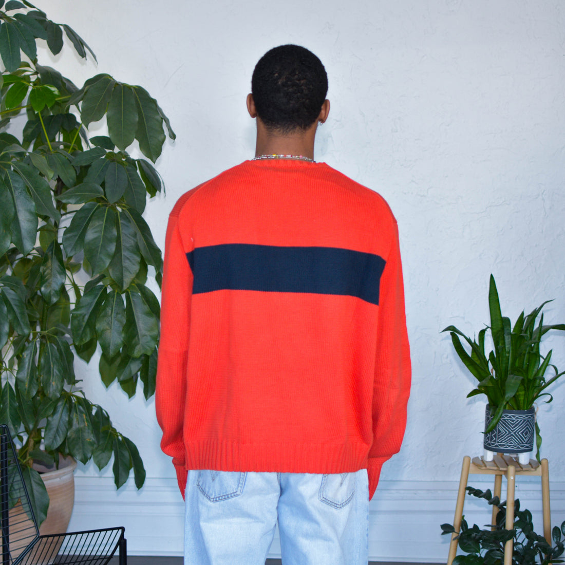 Vintage Polo by Ralph Lauren Orange Knit and Navy Sweater
