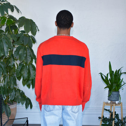 Vintage Polo by Ralph Lauren Orange Knit and Navy Sweater