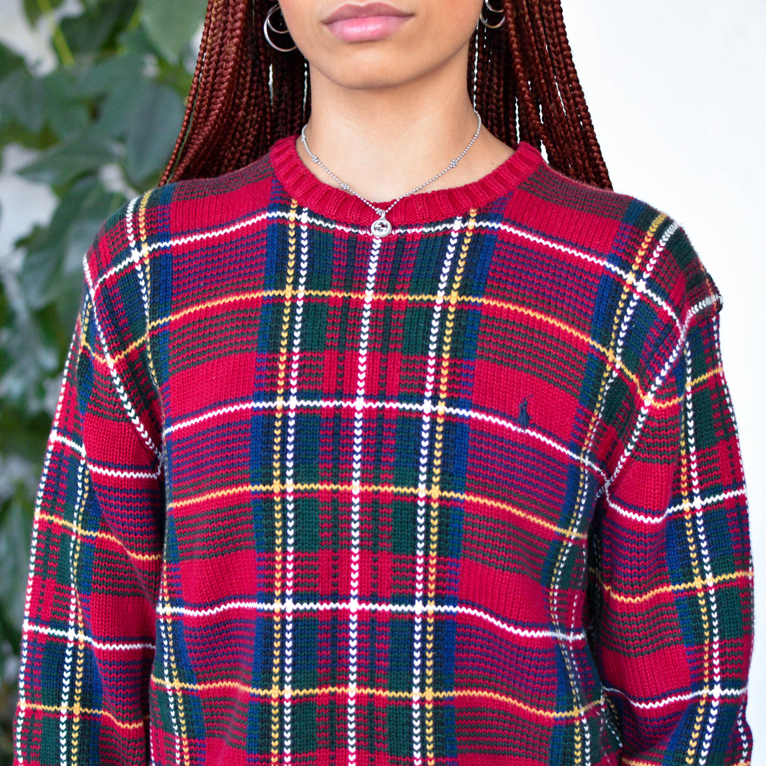 Y2K Polo Ralph Lauren Plaid Knit Sweater