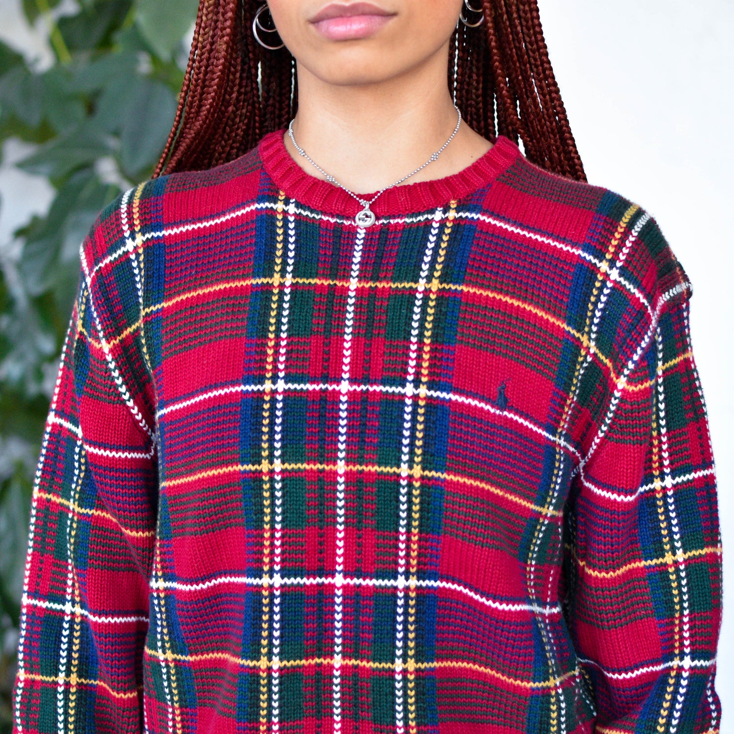 Y2K Polo Ralph Lauren Plaid Knit Sweater
