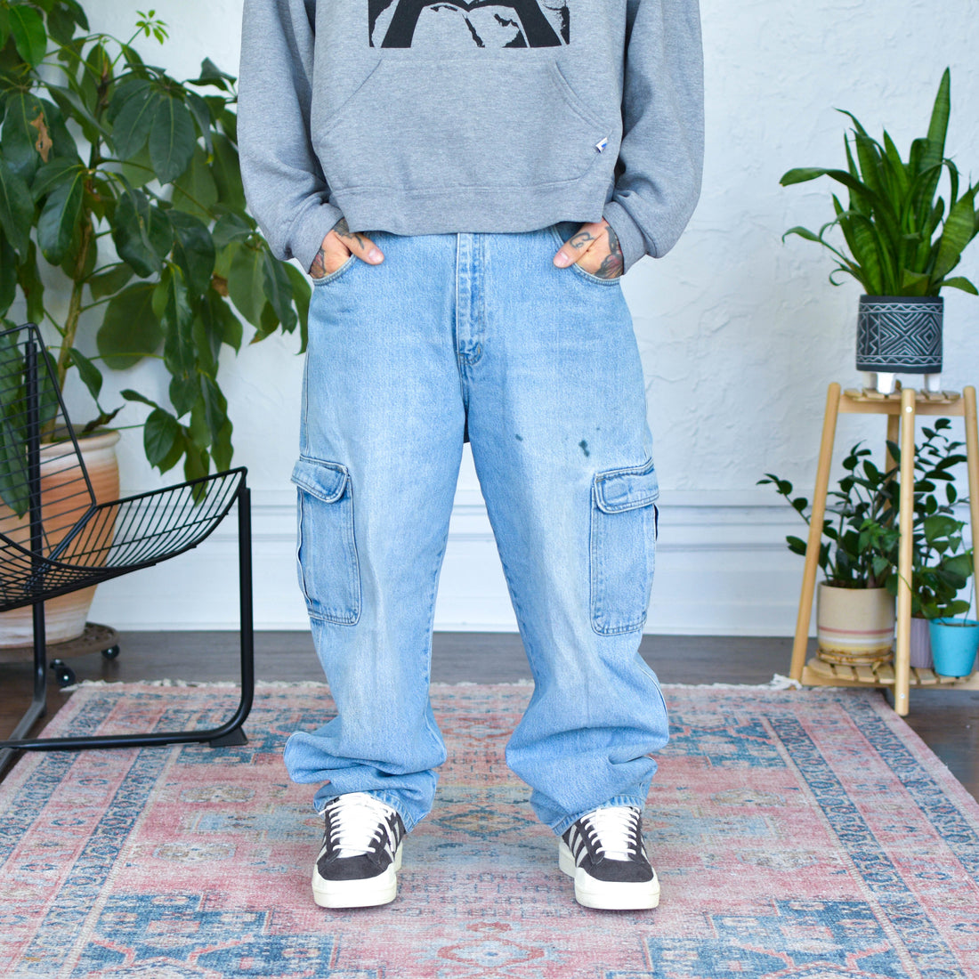 Vintage Y2K Light Wash Culture Jeans Cargo Jeans
