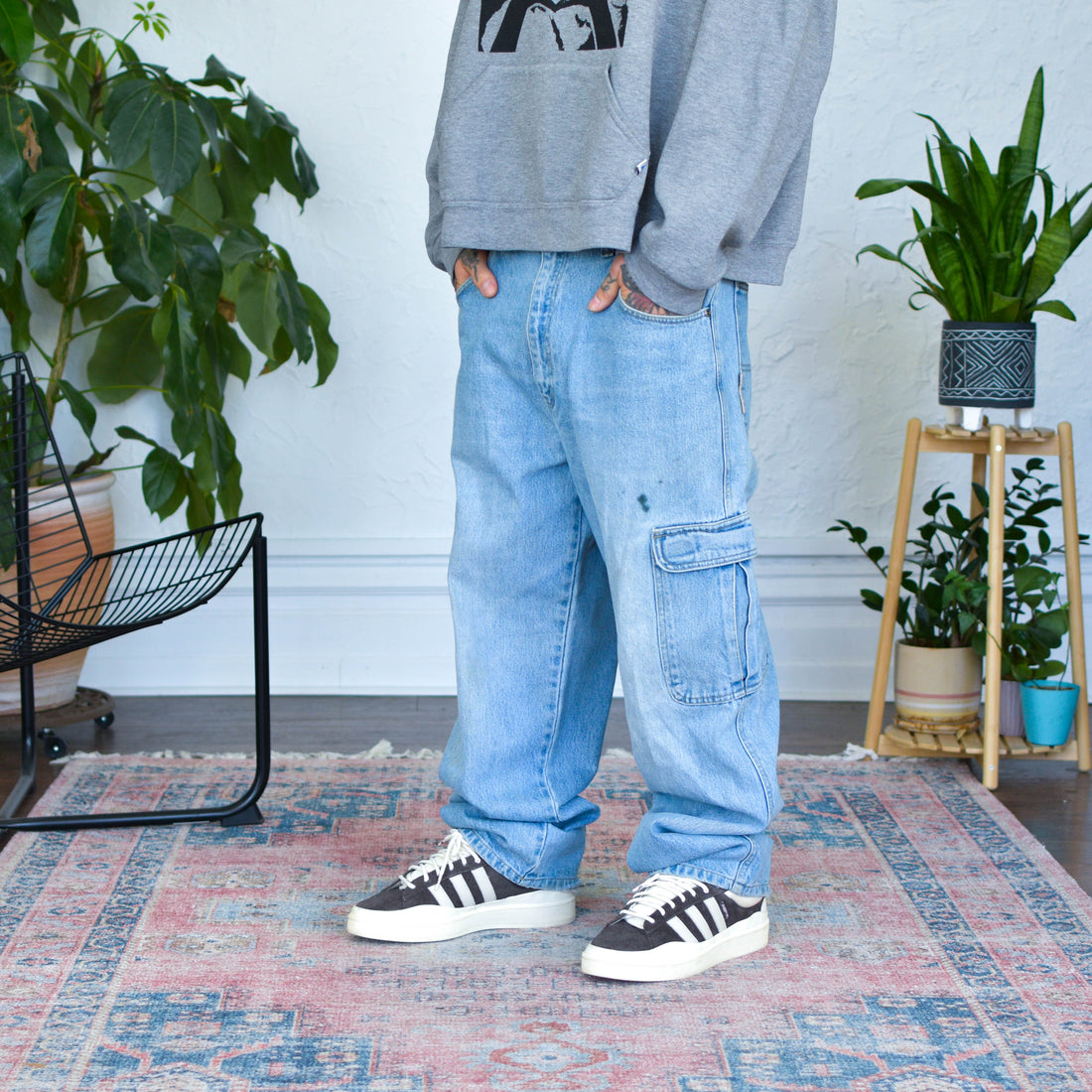 Vintage Y2K Light Wash Culture Jeans Cargo Jeans