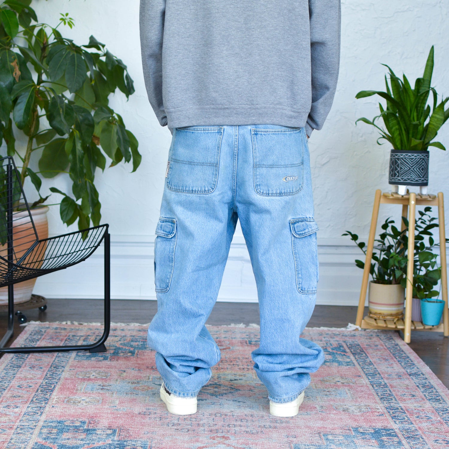 Vintage Y2K Light Wash Culture Jeans Cargo Jeans