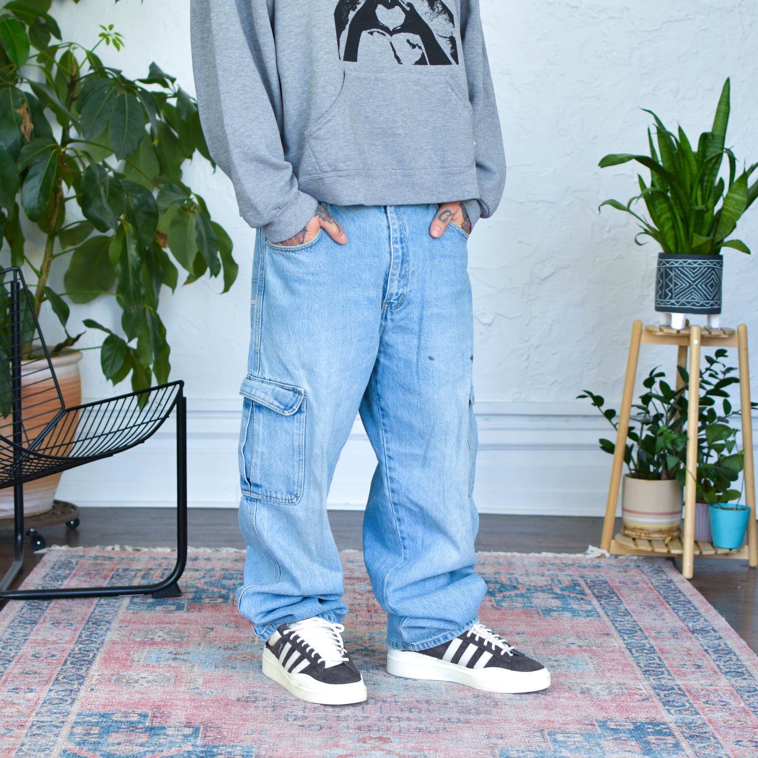 Vintage Y2K Light Wash Culture Jeans Cargo Jeans