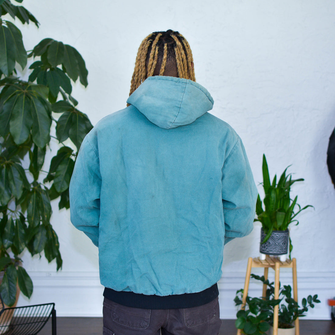 Vintage Distressed Polar King Green Quilted Work Jacket