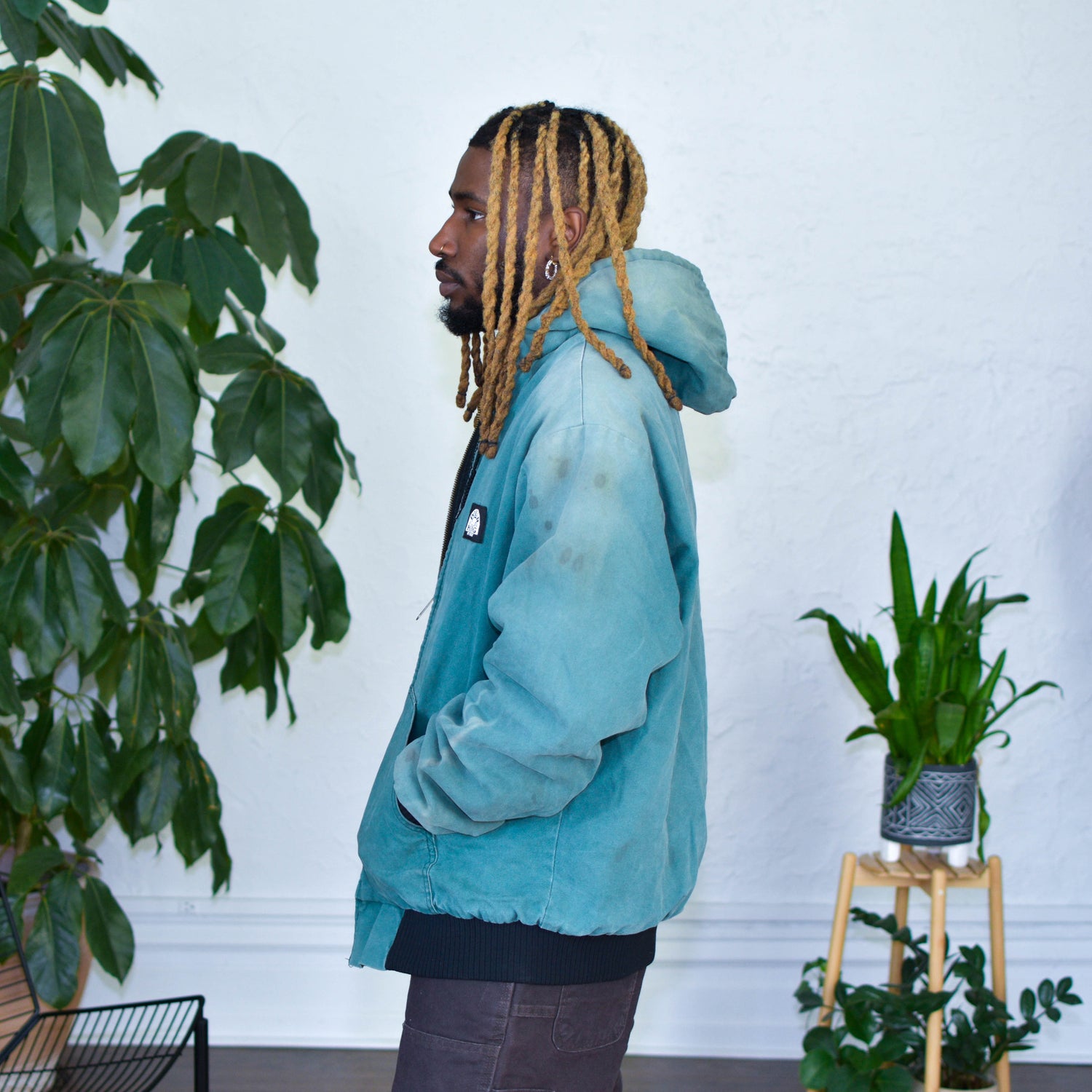 Vintage Distressed Polar King Green Quilted Work Jacket