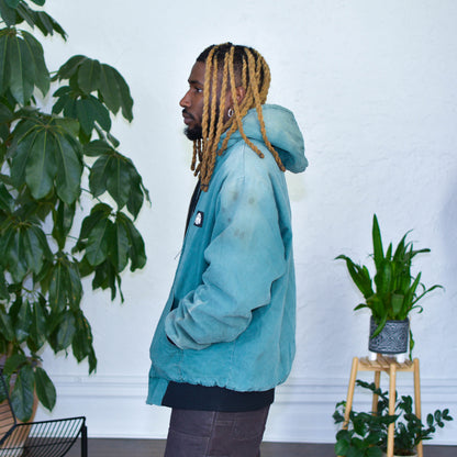 Vintage Distressed Polar King Green Quilted Work Jacket