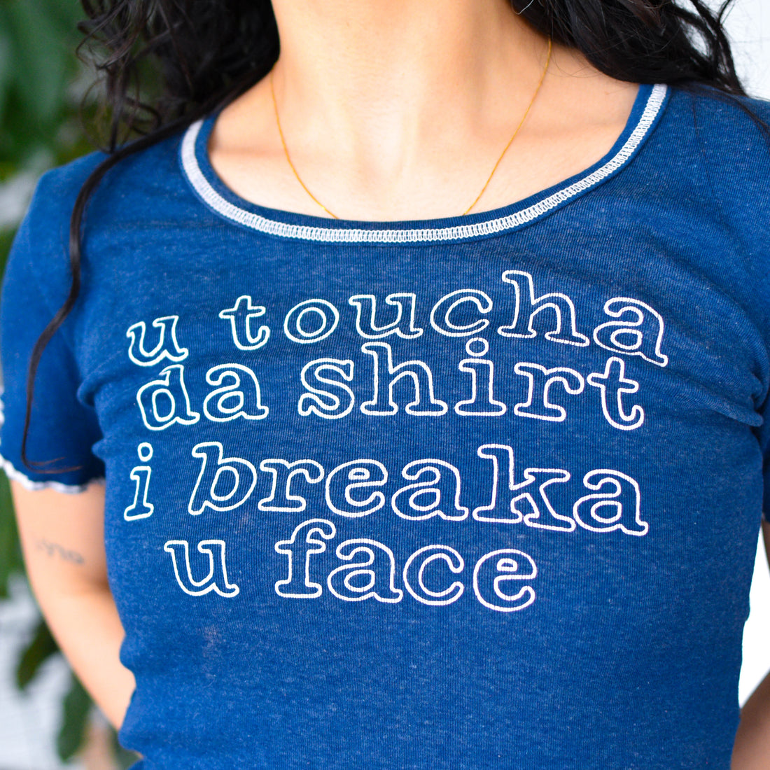 Vintage 80s Navy Ringer Graphic T-Shirt