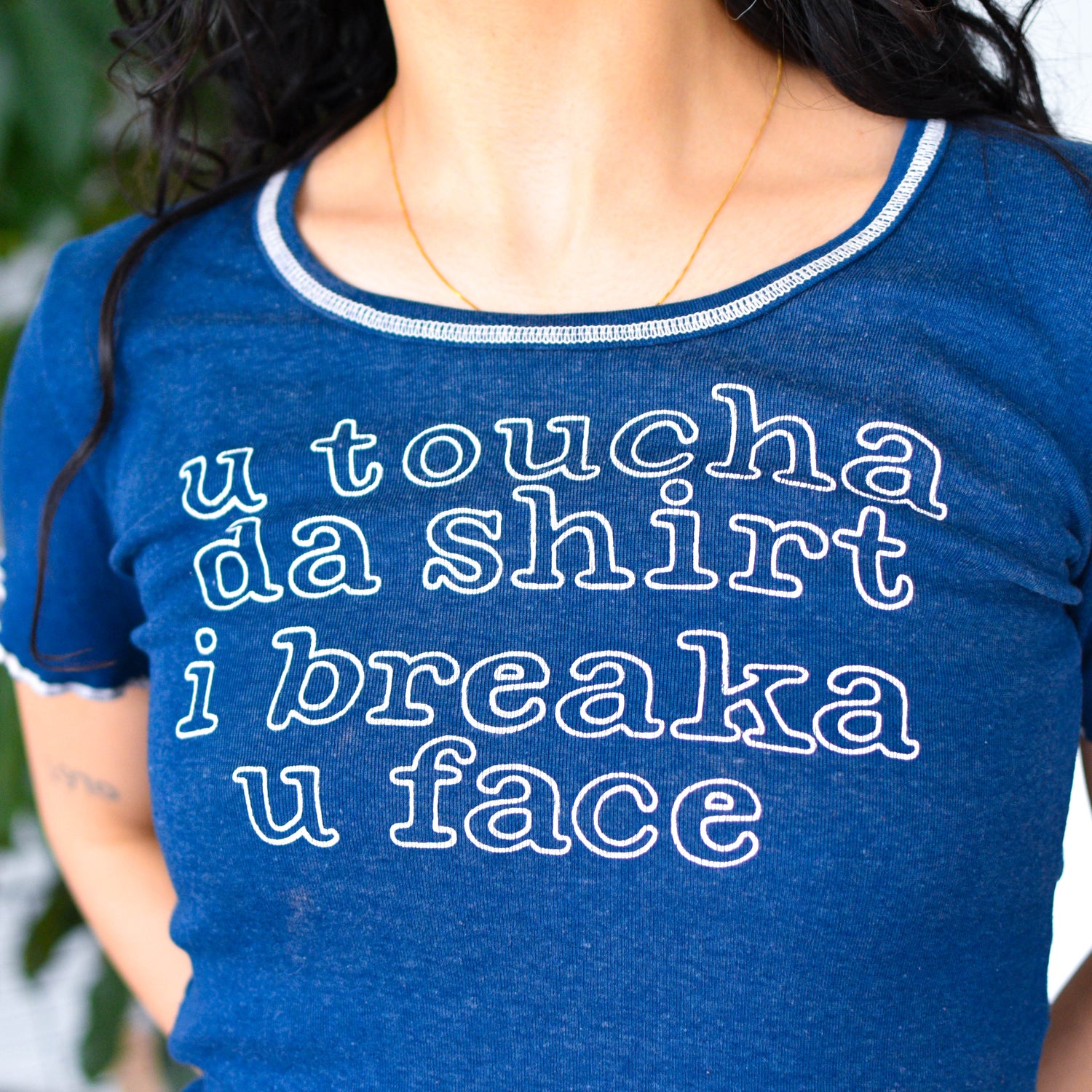 Vintage 80s Navy Ringer Graphic T-Shirt