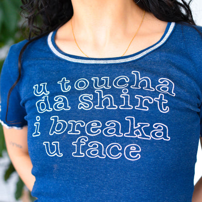 Vintage 80s Navy Ringer Graphic T-Shirt