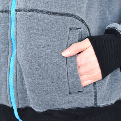 Y2K No Fear Fleece-Lined Zip-Up Hoodie