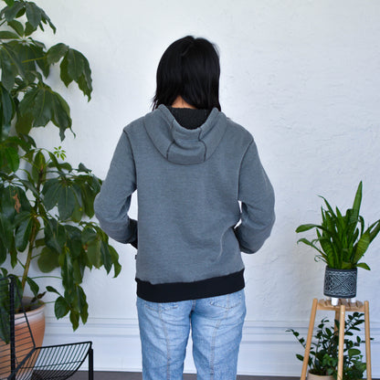 Y2K No Fear Fleece-Lined Zip-Up Hoodie