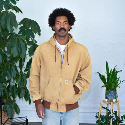 Vintage Carhartt Brown Lined Hooded Jacket