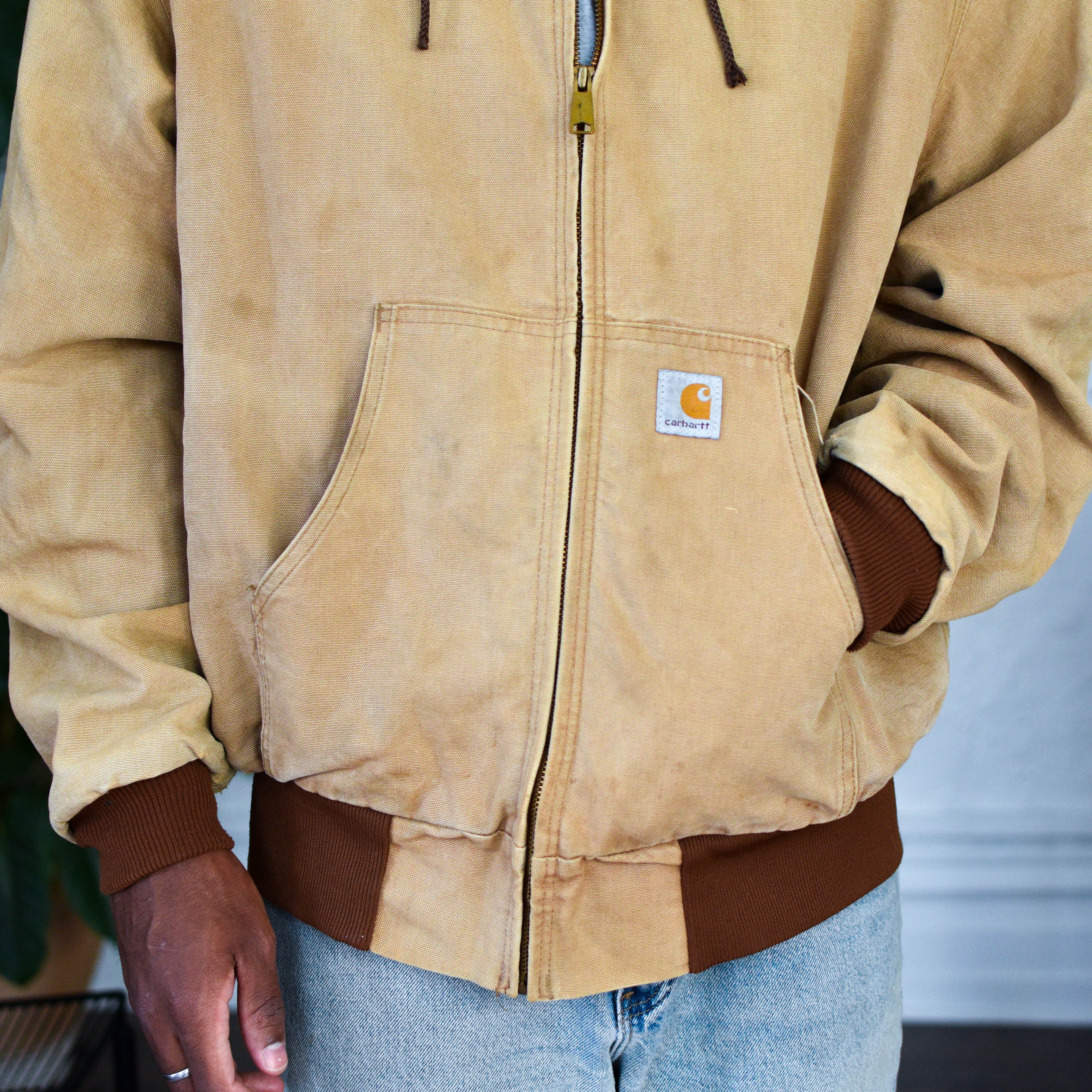 Vintage Carhartt Brown Lined Hooded Jacket