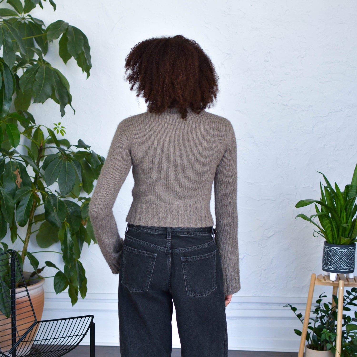 Y2K Brown Enyce Cropped Mock Neck Sweater