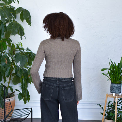 Y2K Brown Enyce Cropped Mock Neck Sweater