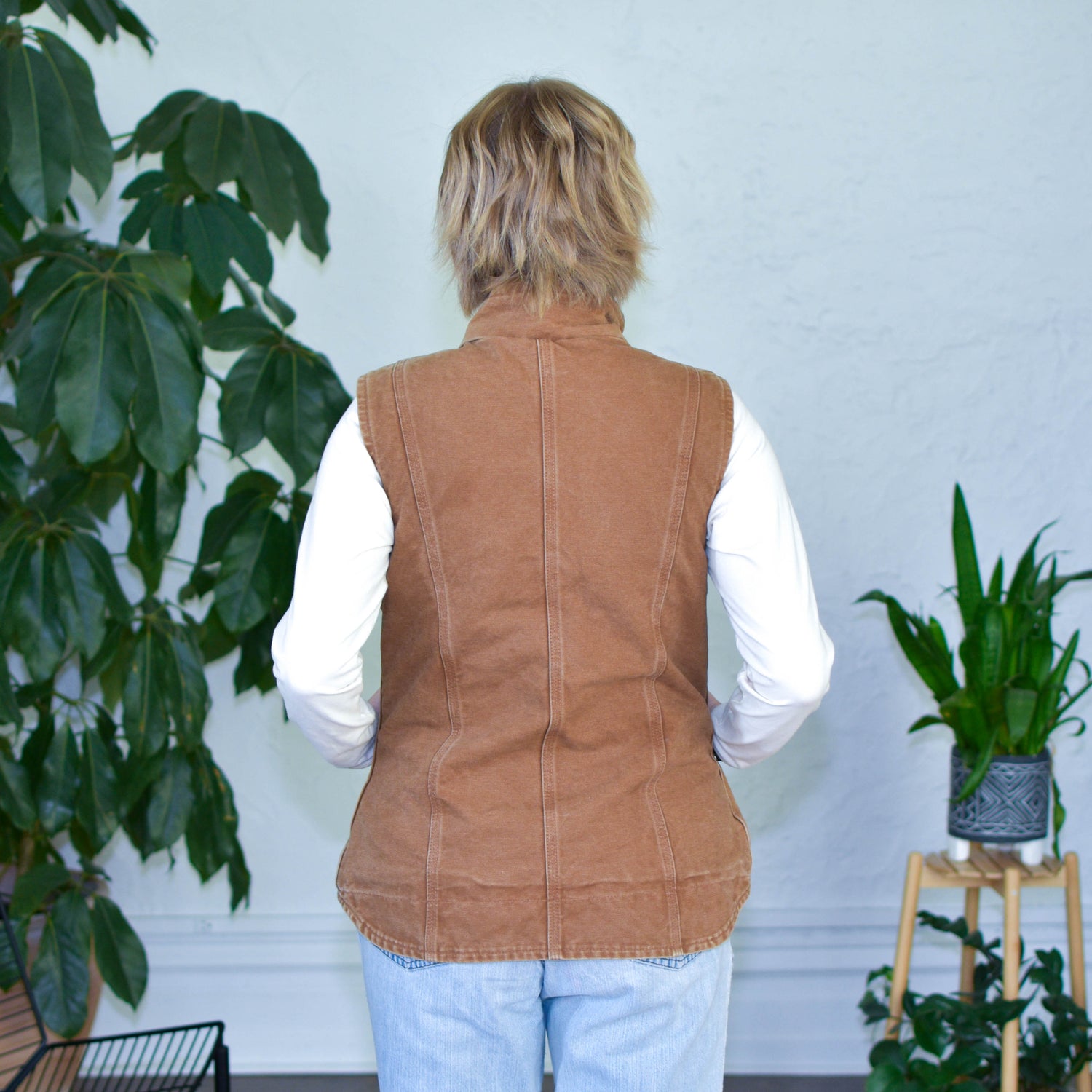 Vintage Carhartt Brown Sherpa-Lined Vest