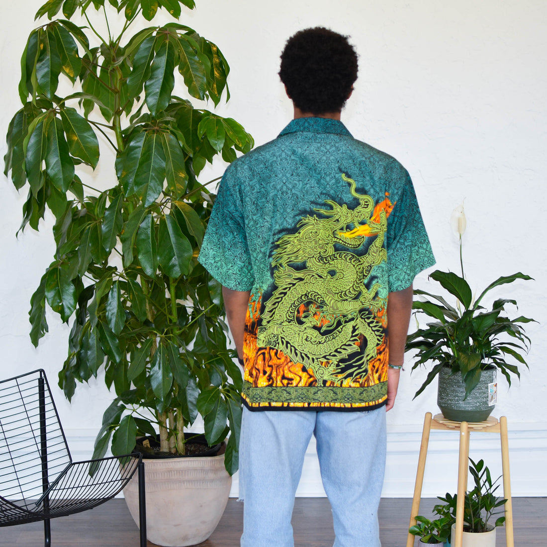 Y2k No Boundaries Dragon Button Up