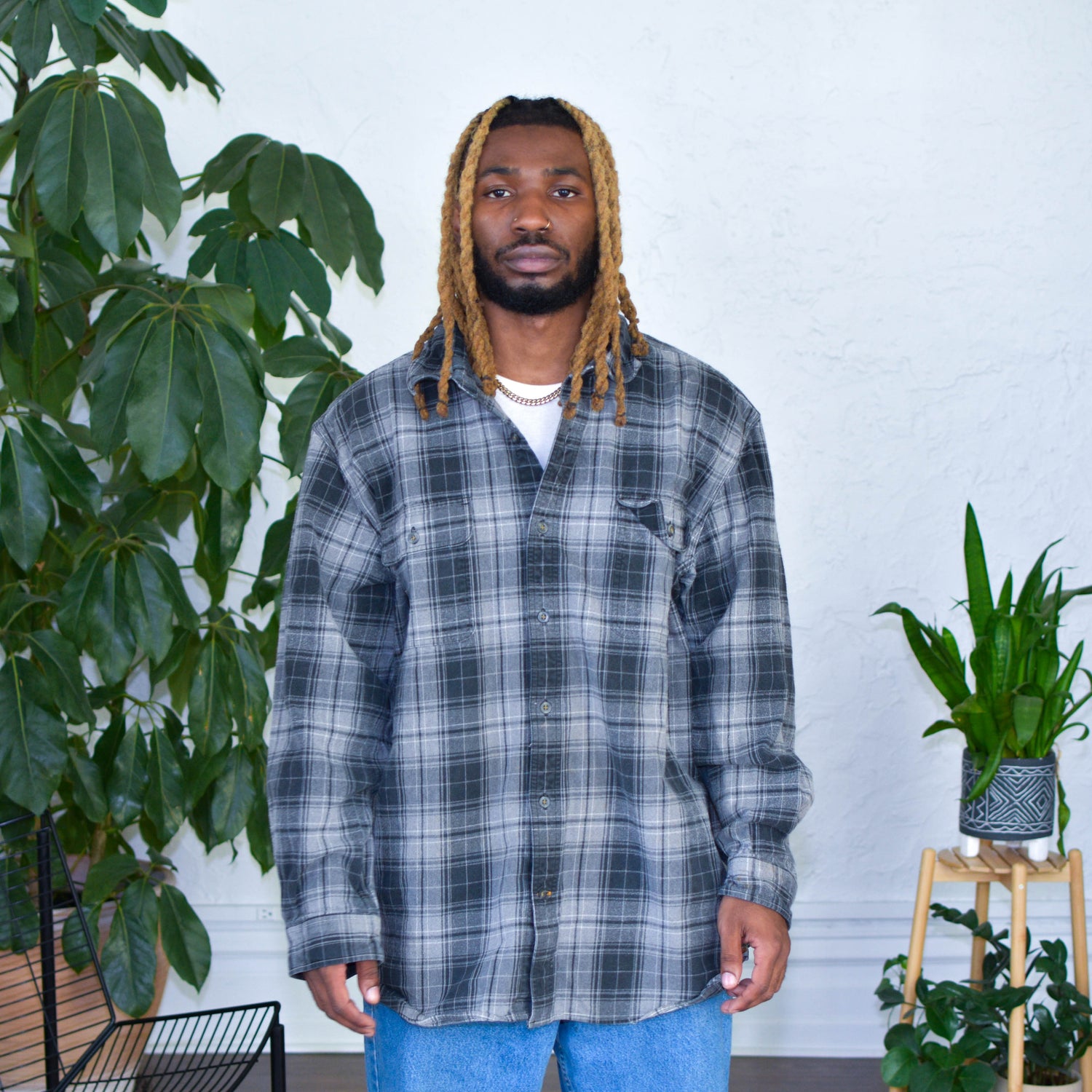 Vintage Carhartt Blue Heavyweight Flannel Shirt