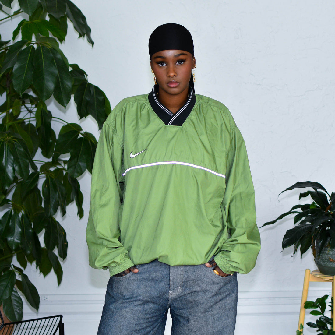 Vintage Nike Green Pull Over Windbreaker