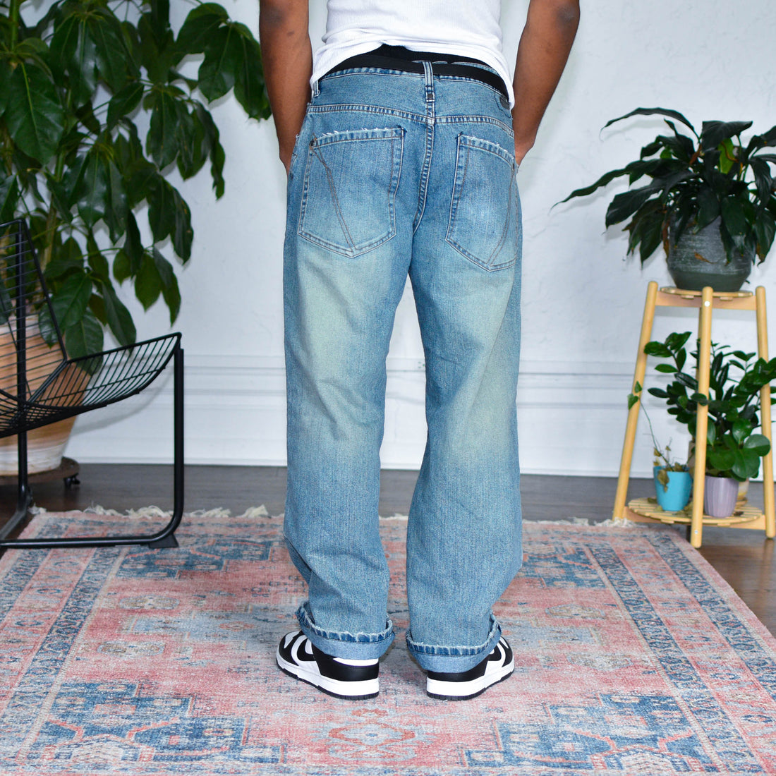 Y2k Faded Wash Baggy Jeans