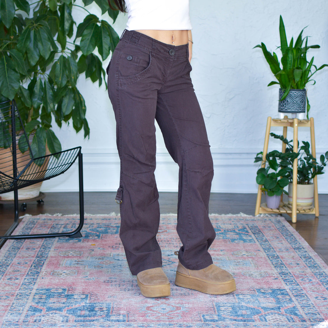 Y2K H&amp;M Straight Leg Brown Cargo Pants