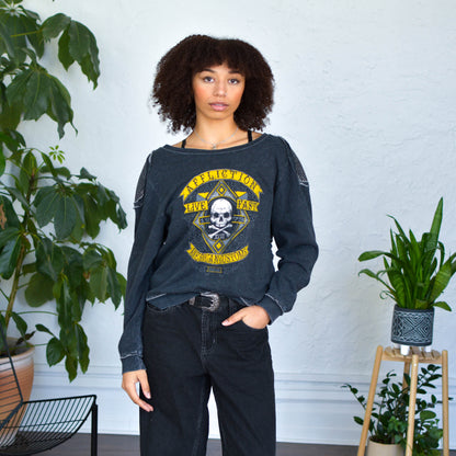 Y2K Affliction Distressed Sheer Crewneck