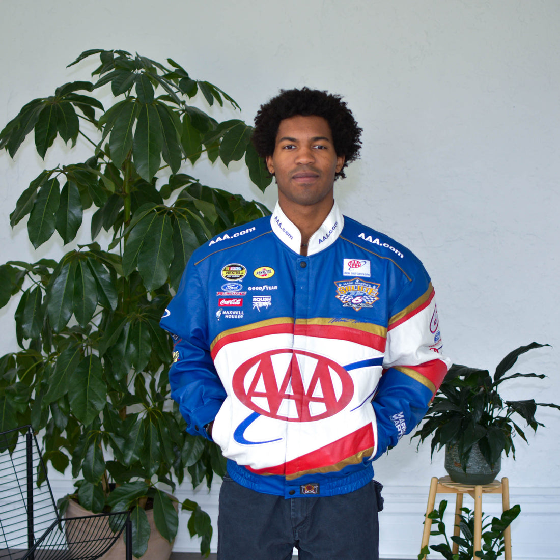 Vintage JH Design NASCAR AAA Racing Leather Jacket