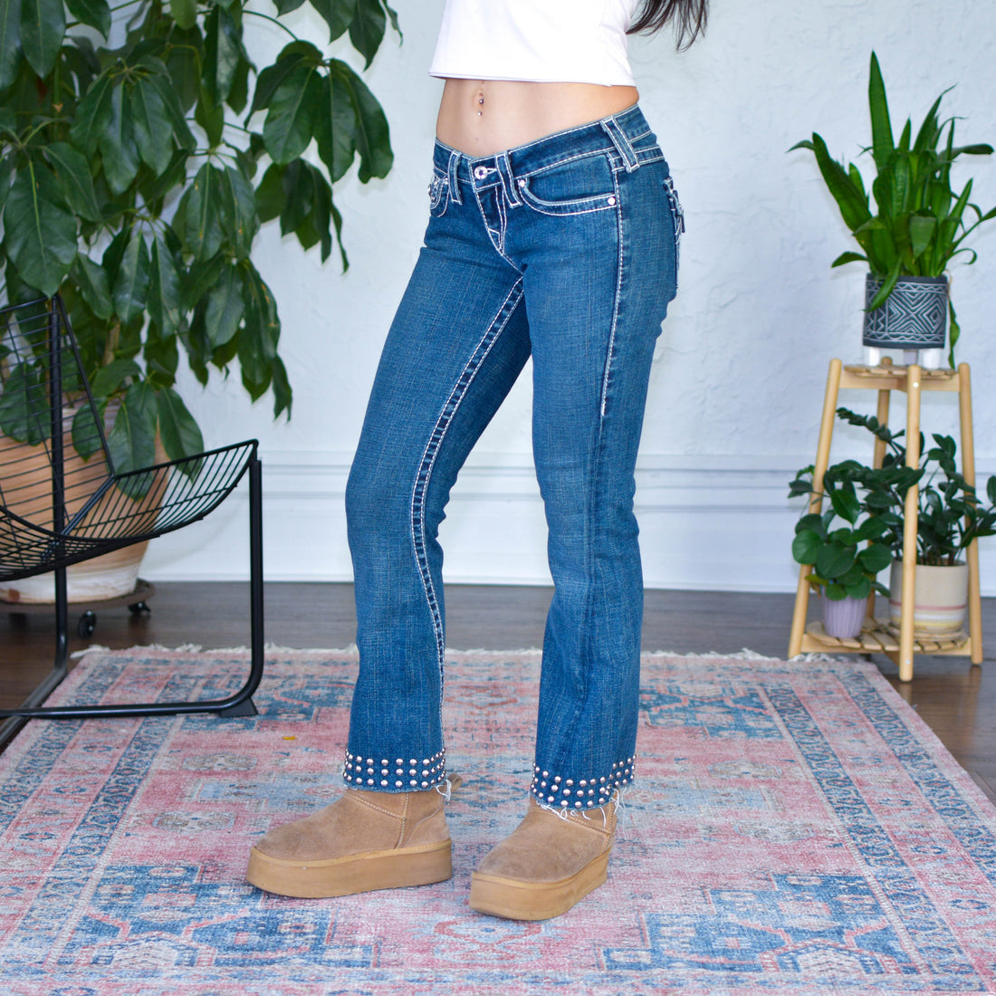 Y2K True Religion Studded Flare Jeans
