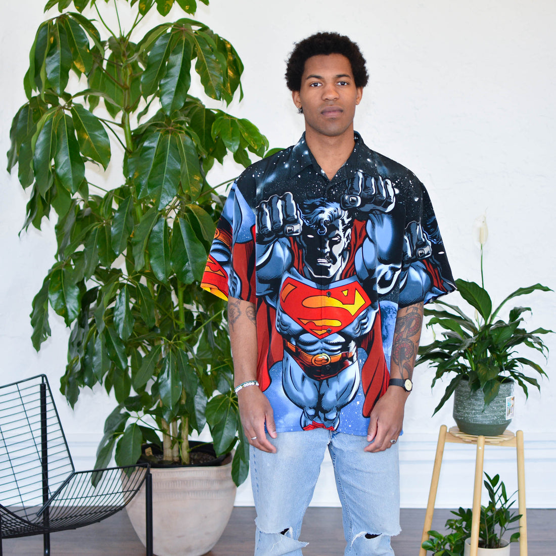 Superman AOP Polyester Button Up