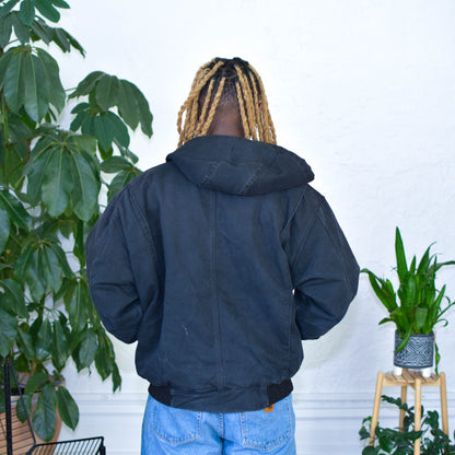 Vintage Key Apparel Black Quilted Work Jacket