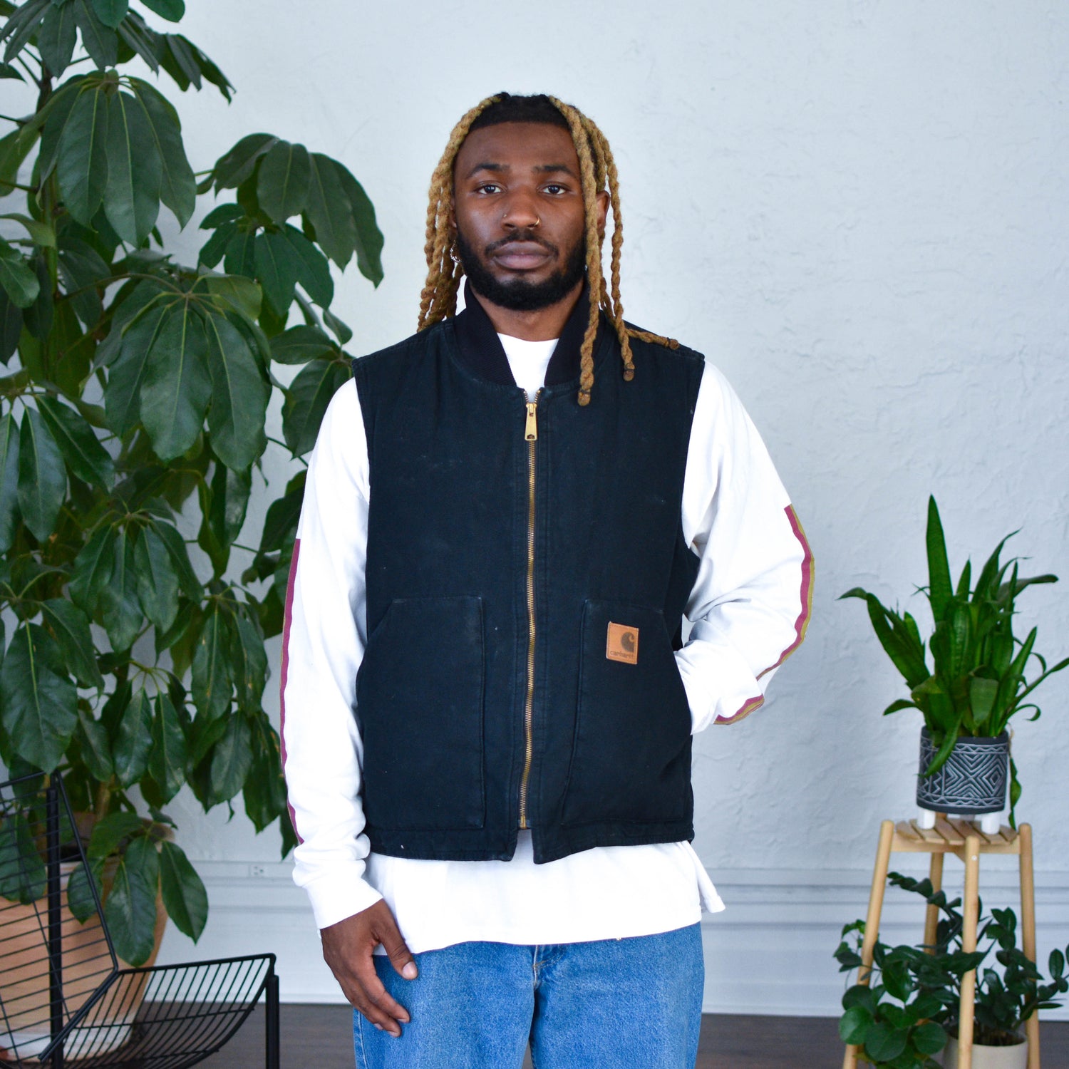 Vintage Carhartt Black Quilted Vest