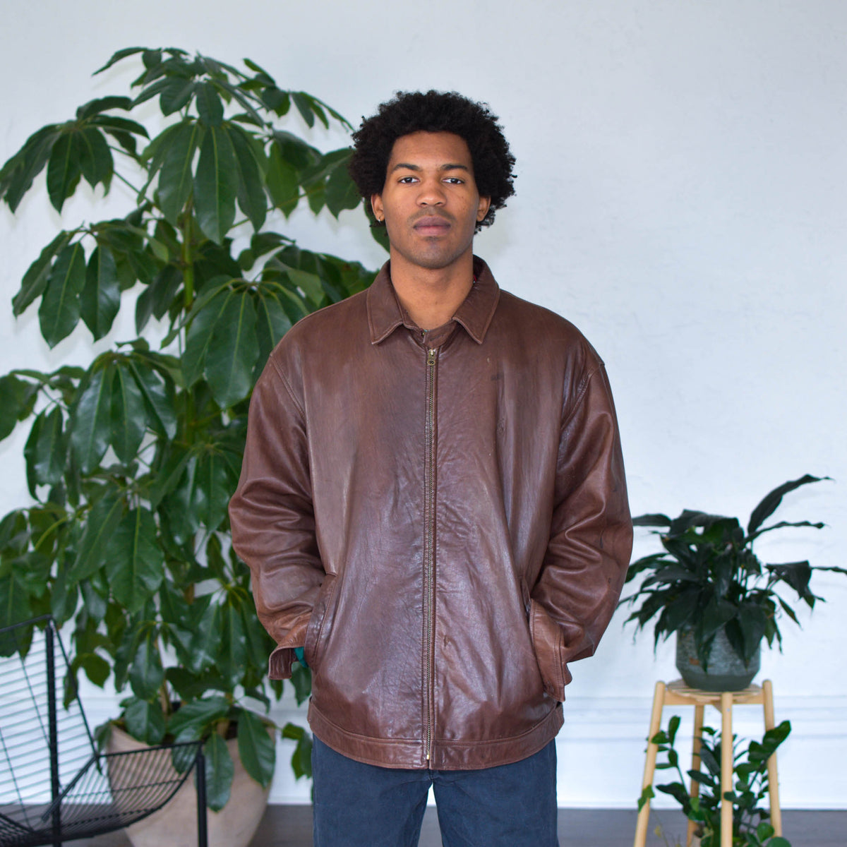 Polo Garage Leather Jacket Vintage Polo By Ralph Lauren Brown 