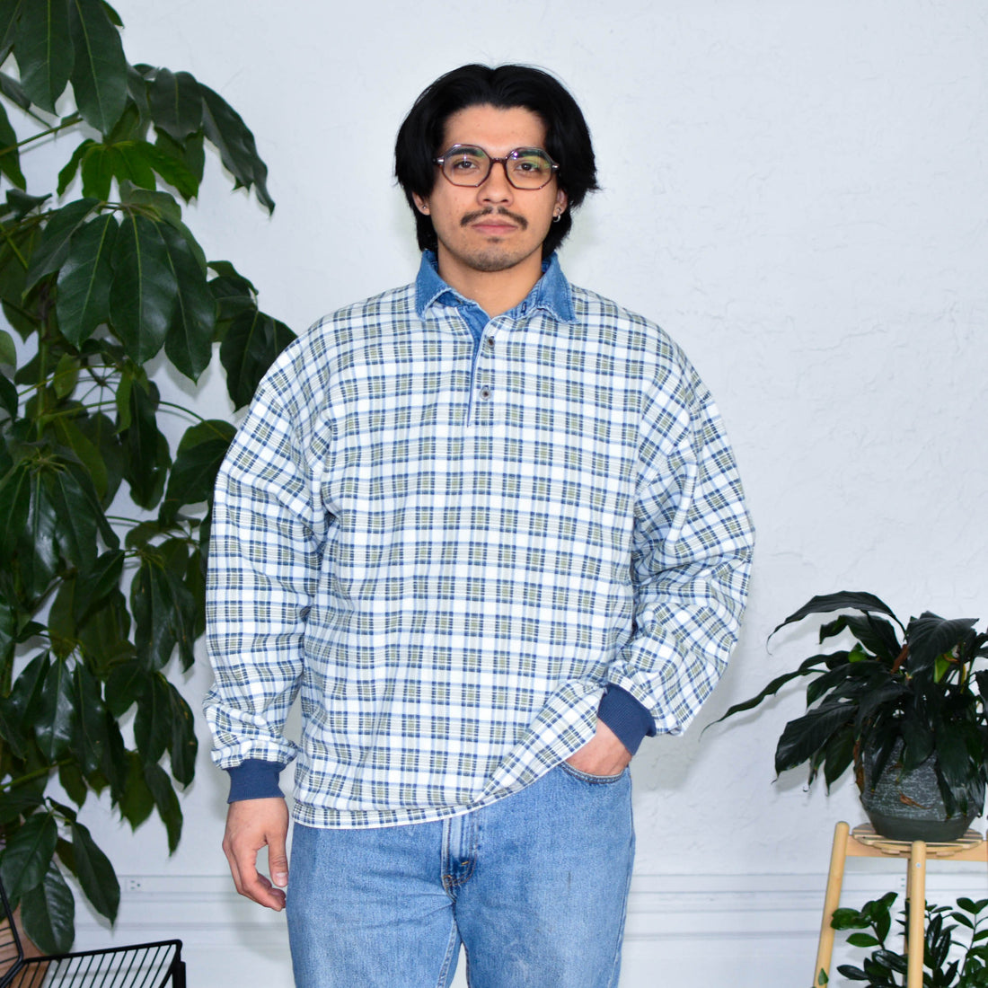 Vintage Plaid Rugby Polo Long Sleeve