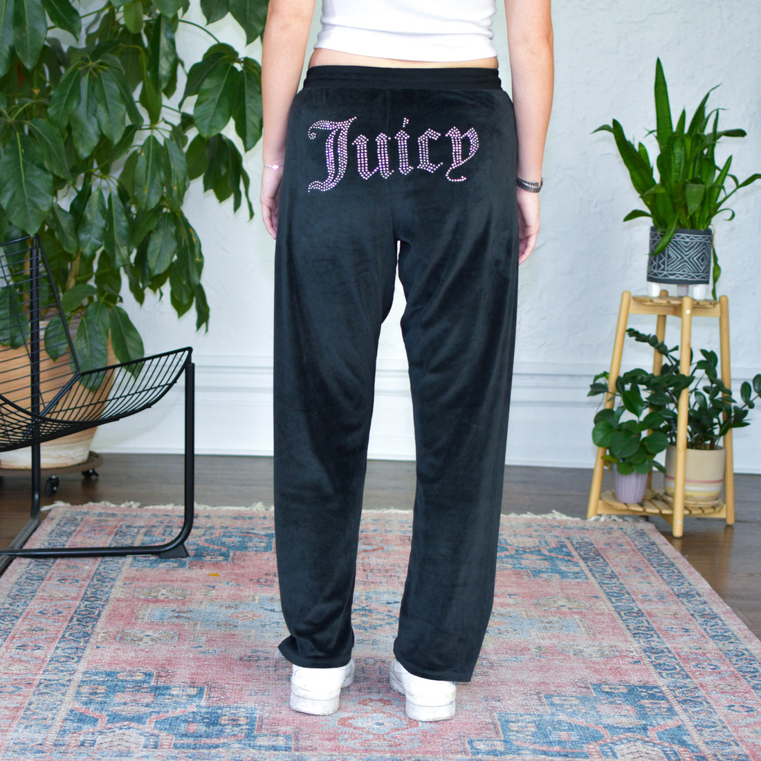 Y2K Juicy Couture Black Velour Sweatpants