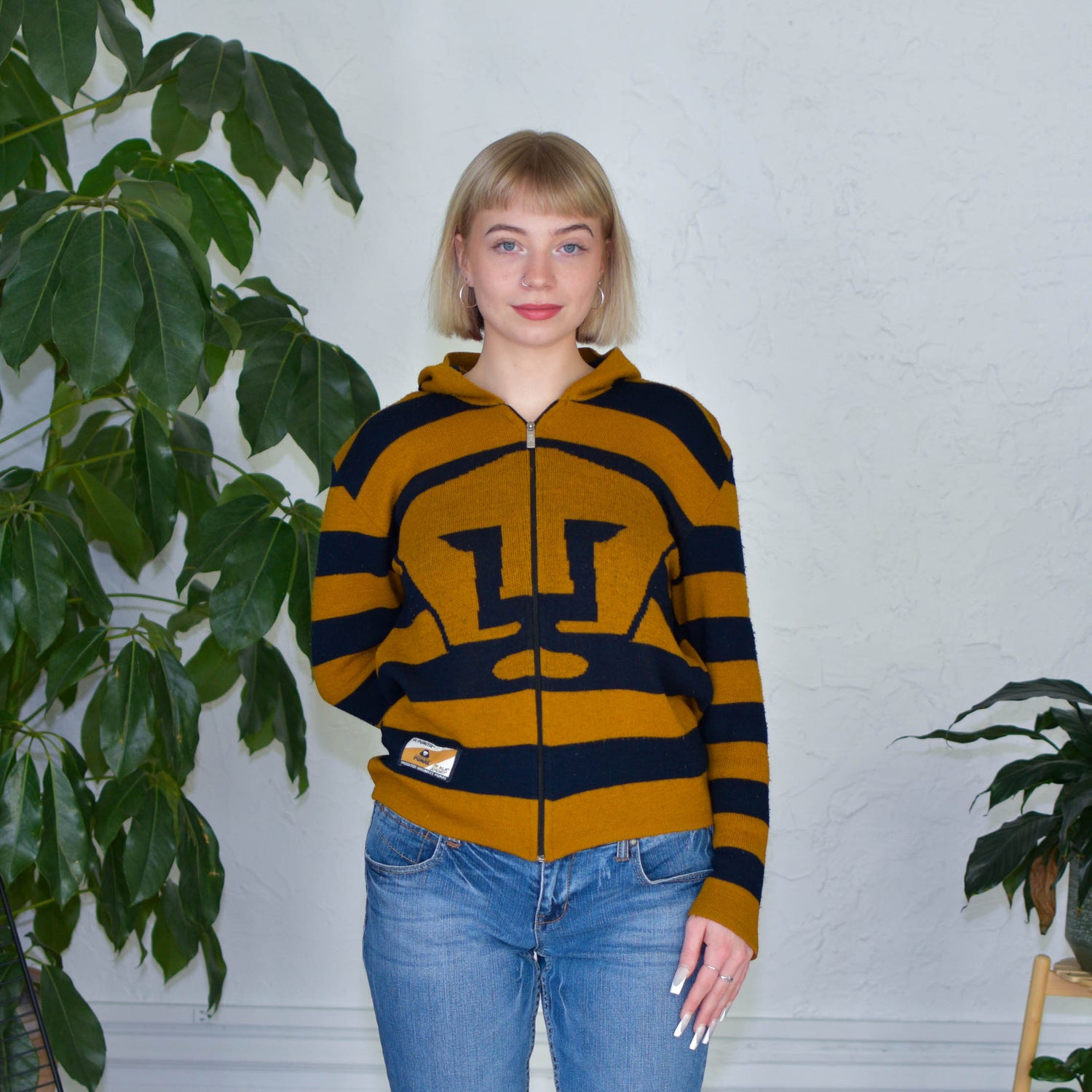 Vintage Pumas UNAM Knit Zip Up Hoodie