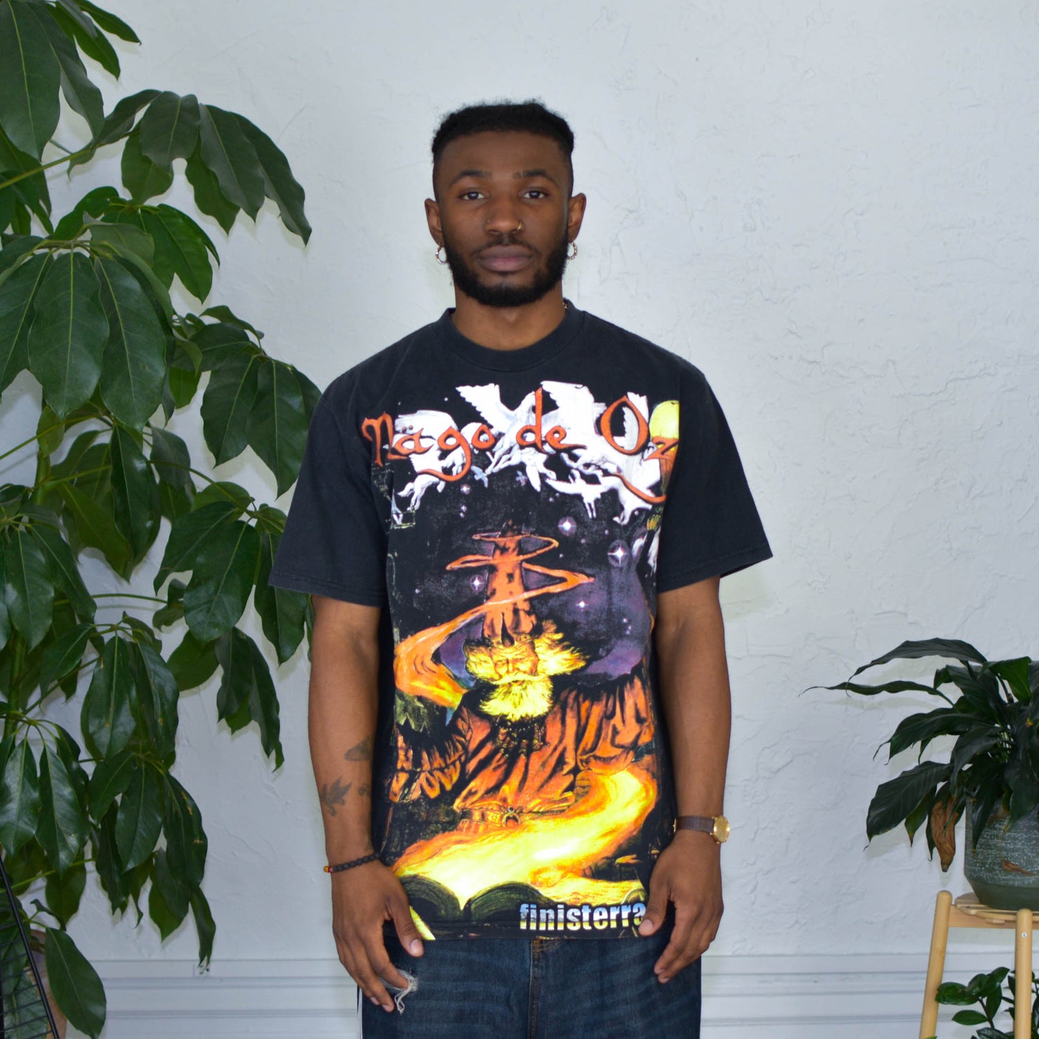 Vintage Mago de Oz &quot;Finesterria&quot; Mexican Boot Graphic T-Shirt