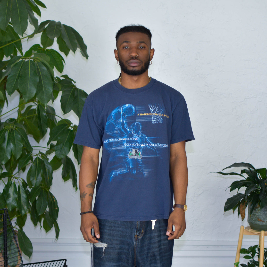 Vintage Minnesota Timberwolves Player Graphic T-Shirt