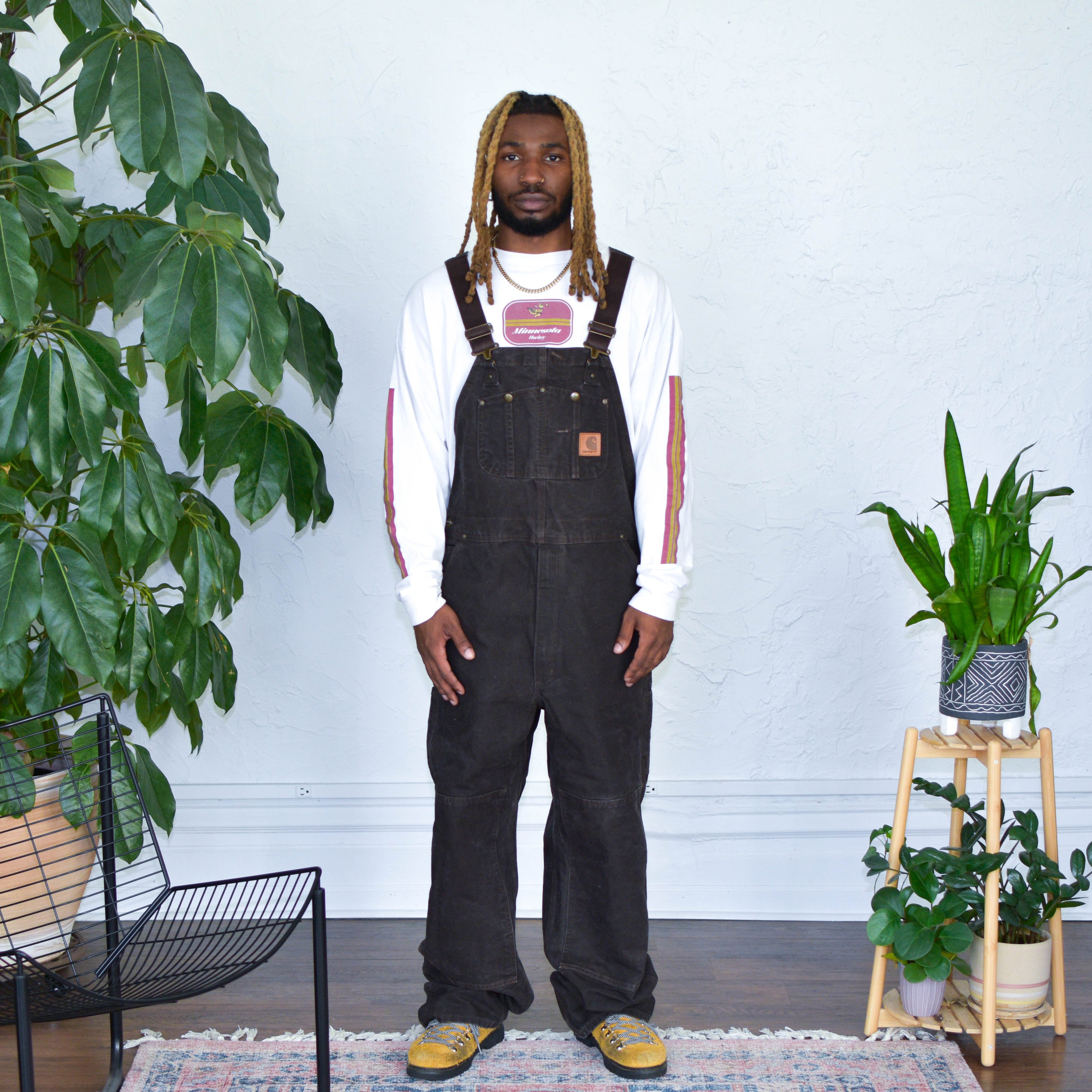 Vintage Carhartt Dark Brown Double Knee Overalls