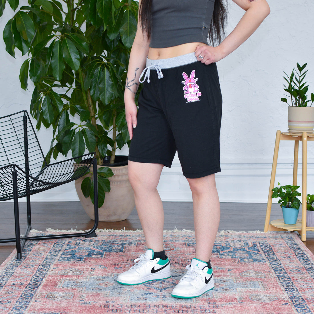 Y2K It’s Happy Bunny “Please Go Away” Sweat Shorts