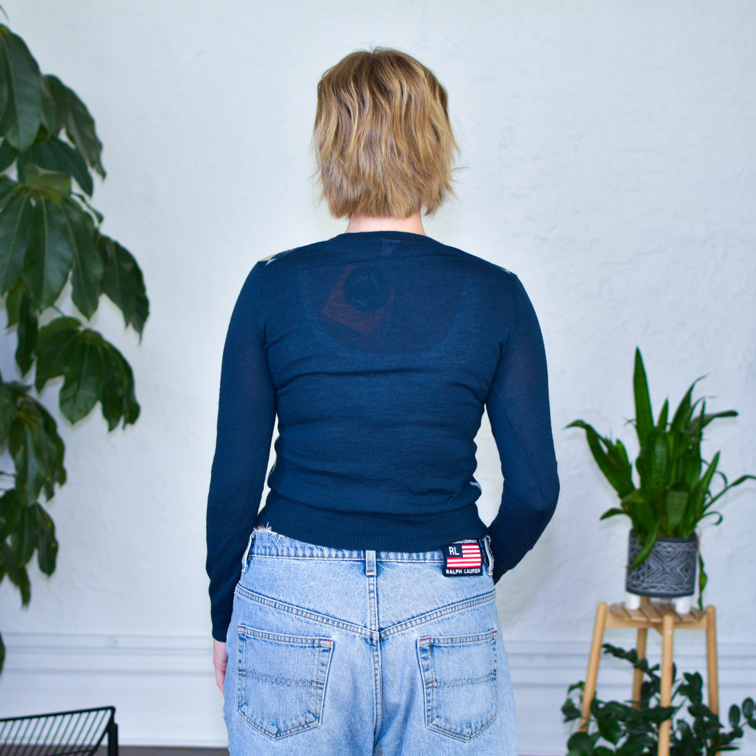 Vintage J.Crew Argyle Print Button-Up Cardigan