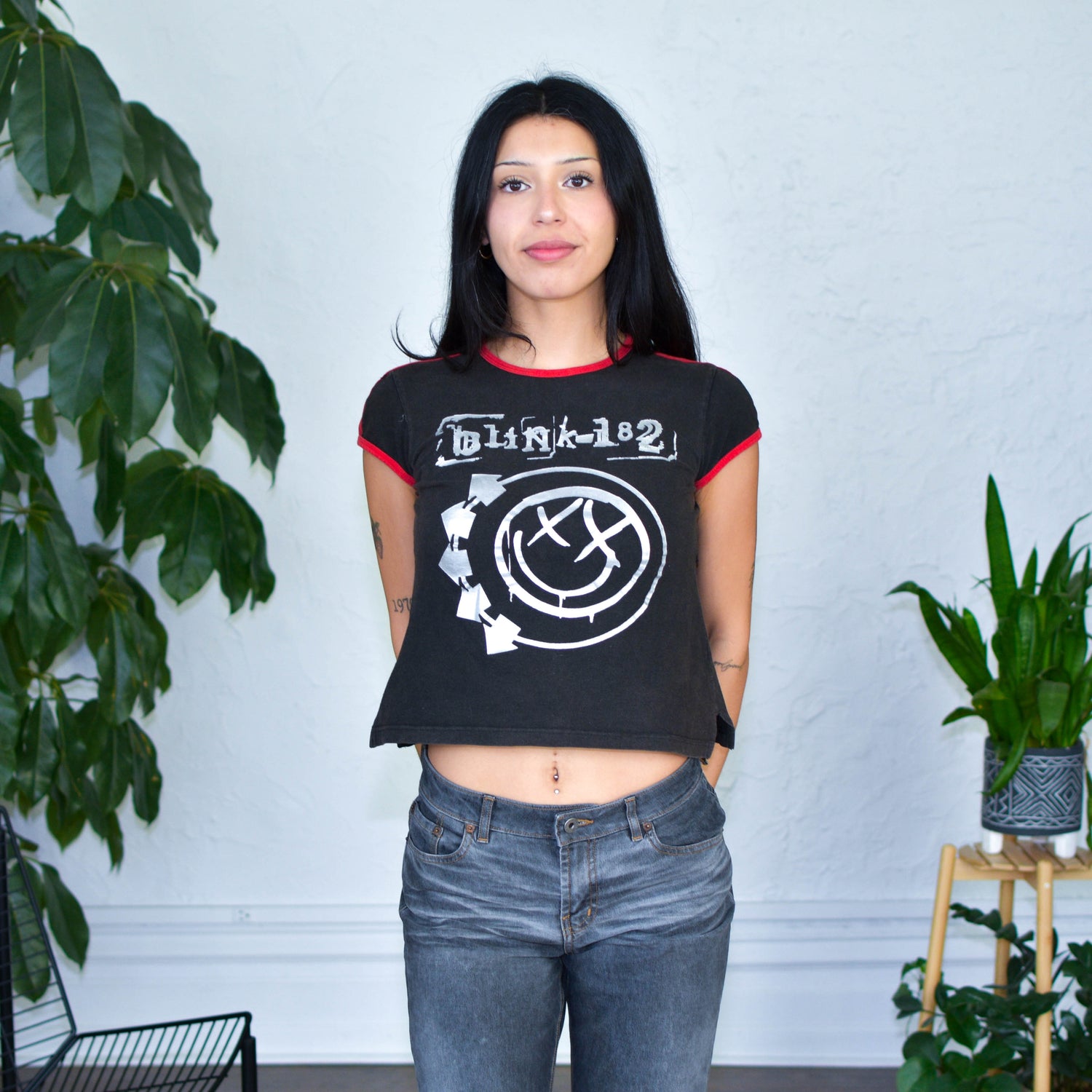 Y2K Blink-182 Cropped Ringer T-Shirt