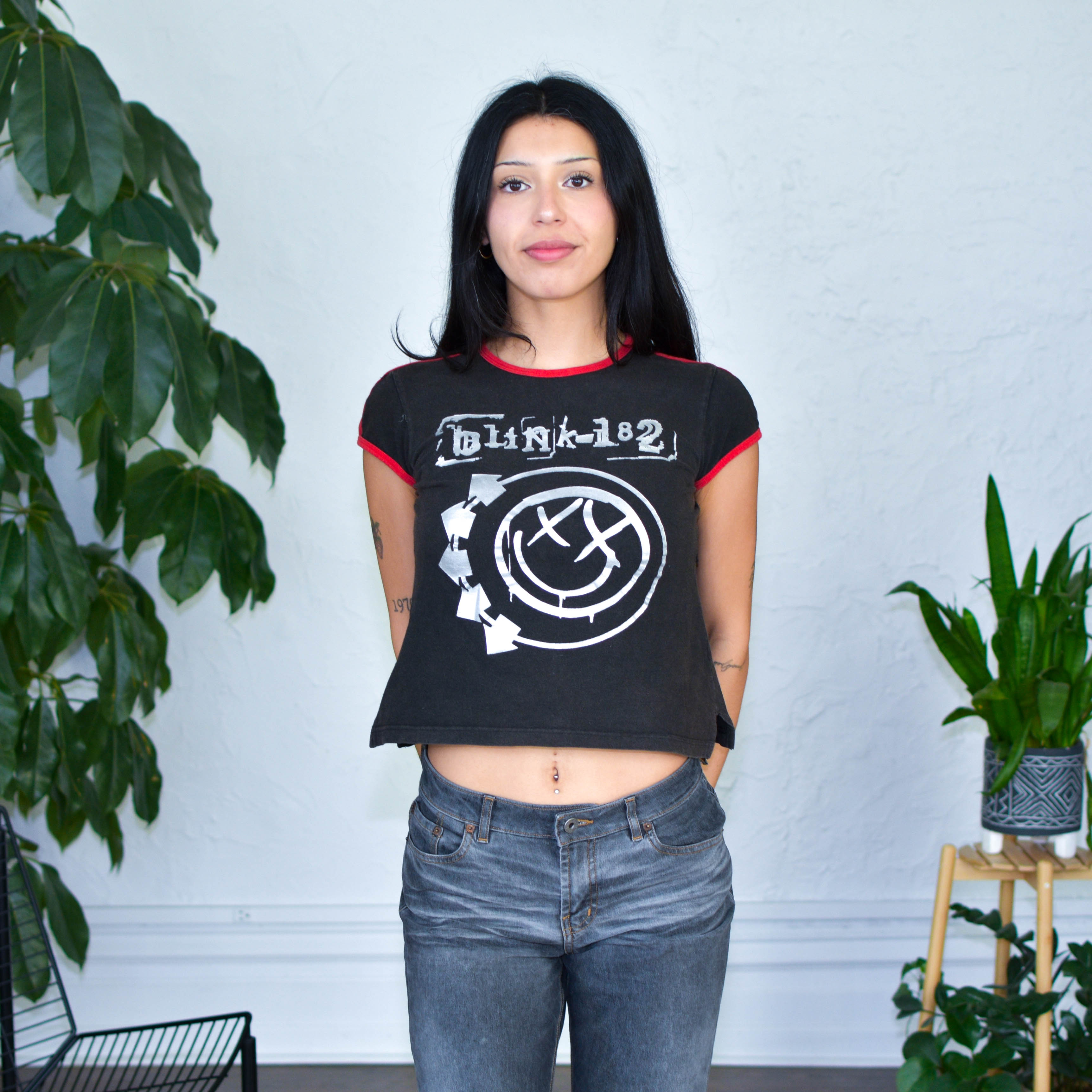 Y2K Blink-182 Cropped Ringer T-Shirt