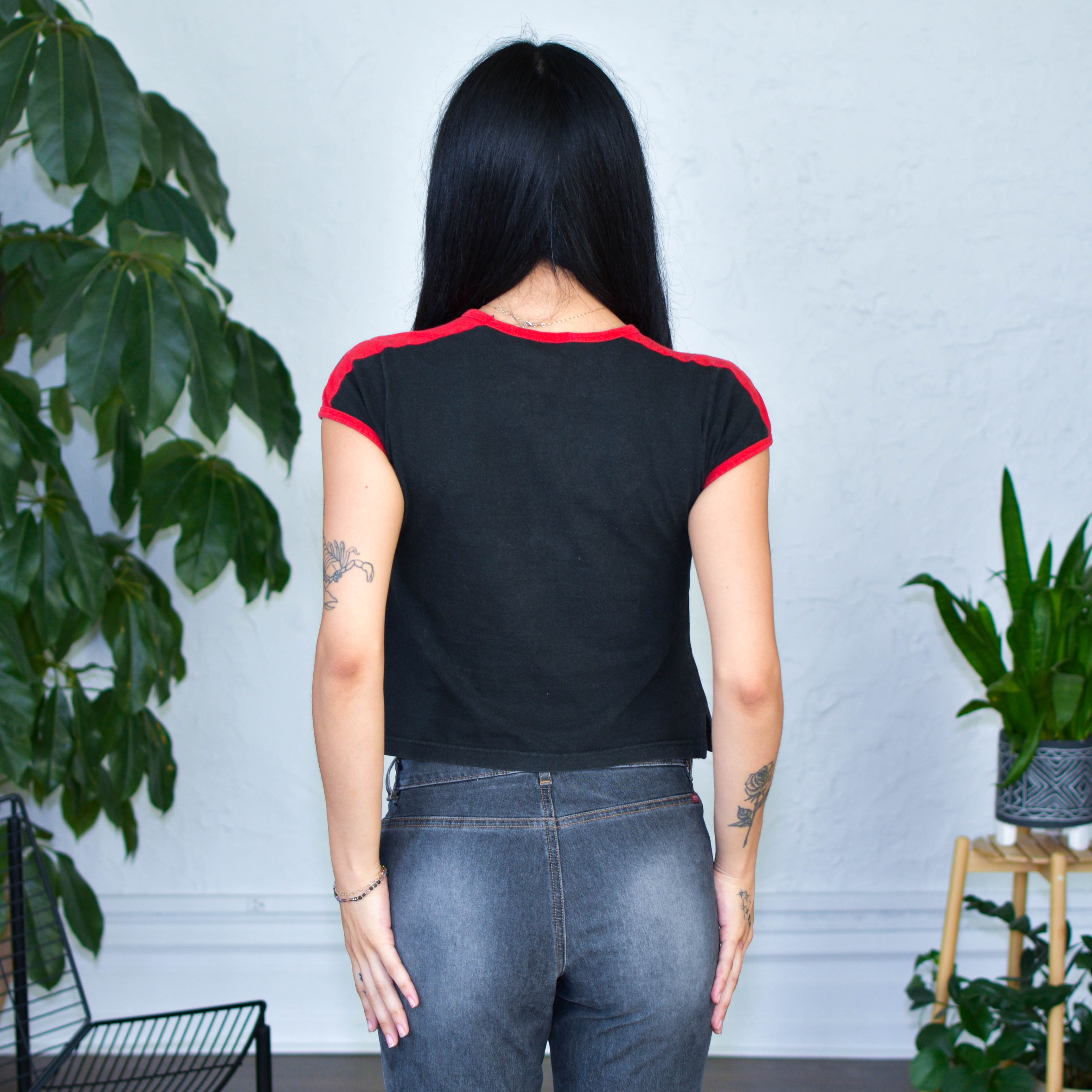 Y2K Blink-182 Cropped Ringer T-Shirt