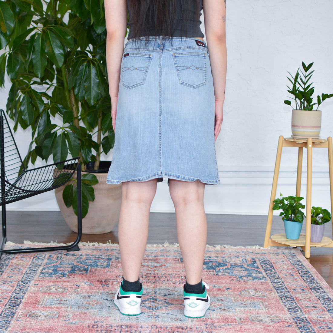 Y2k Mudd Light Wash Denim Midi Skirt