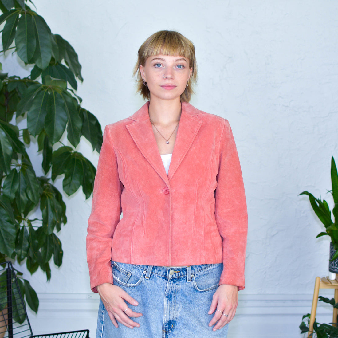 Y2K Relativity Pink Suede Blazer