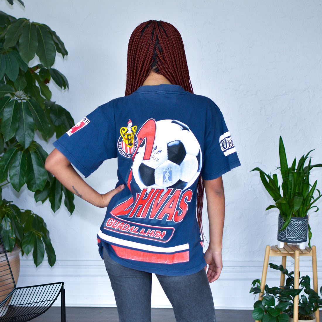 Vintage Chivas de Guadalajara Navy AOP Graphic T-Shirt