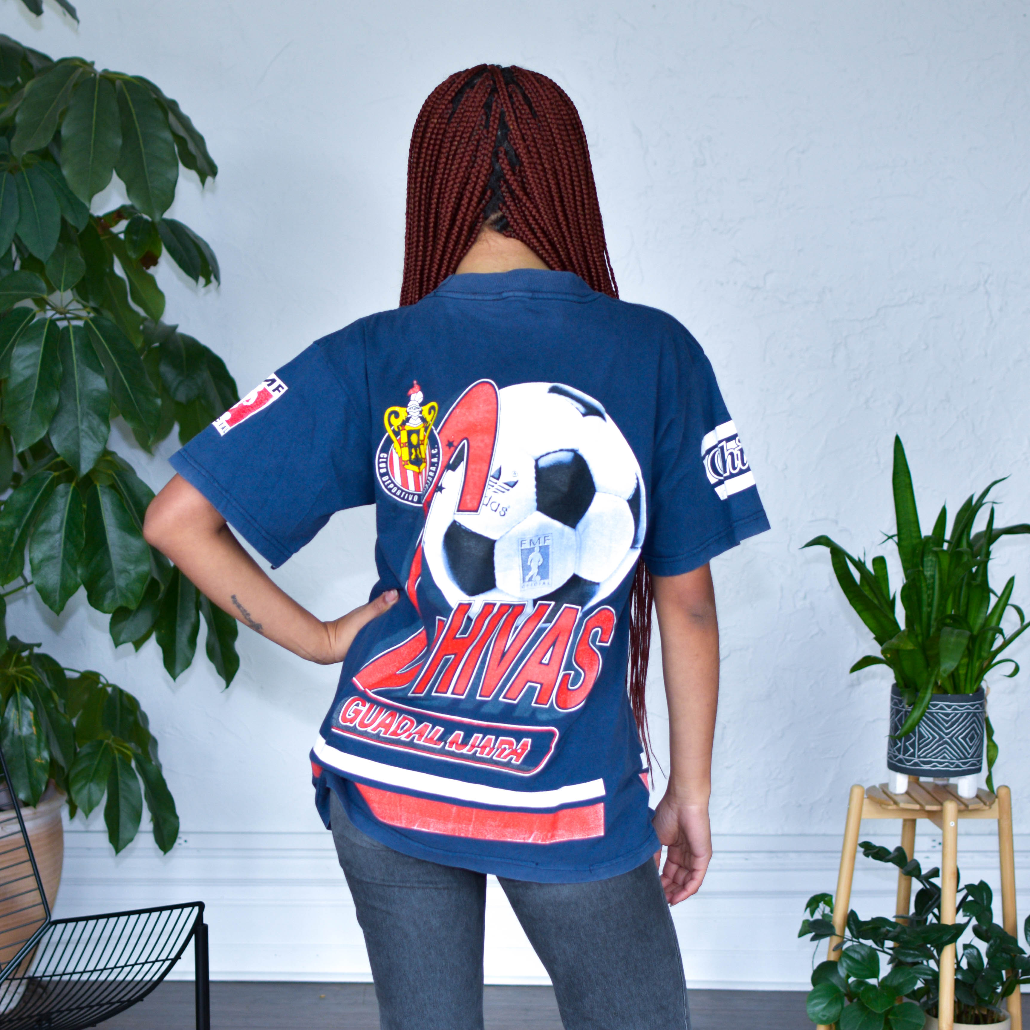 Vintage Chivas de Guadalajara Navy AOP Graphic T-Shirt