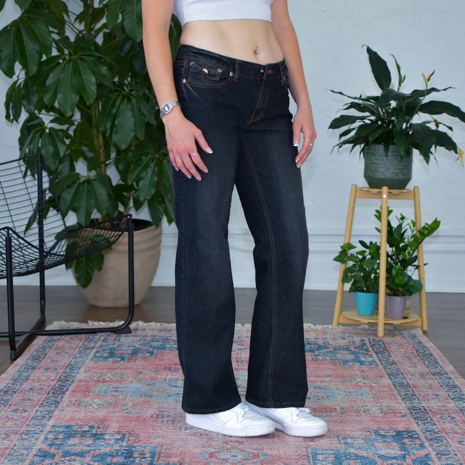 Y2k Zoey &amp; Beth Pink Pocket Flare Jeans