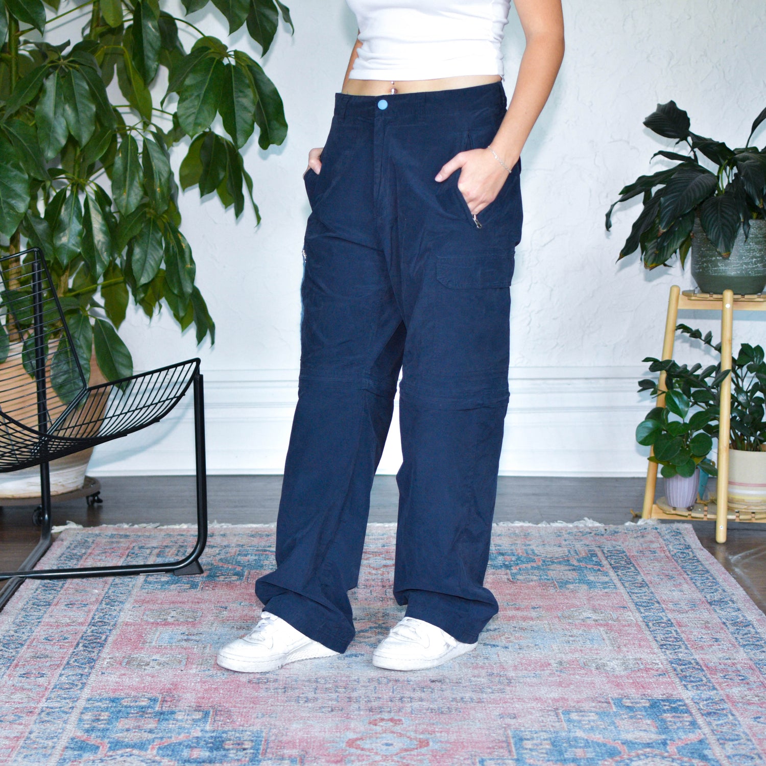Vintage Mossimo Navy and Baby Blue Convertible Cargo Pants